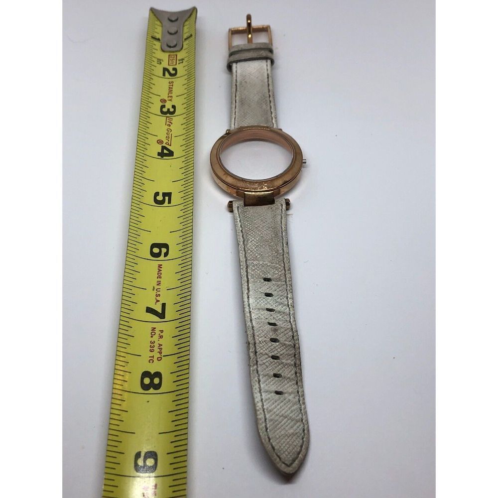 Michael Kors Watch Full Bandā18mm Leather Case Crystal Use For Parts White J197